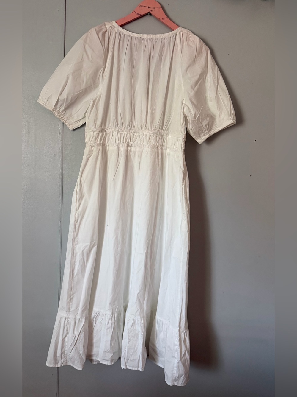 Vineyard Vines White Puff Sleeve Midi Dress - Picture 3 of 11